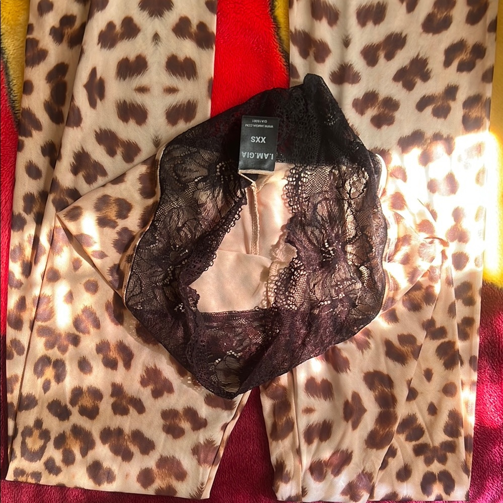 I.AM.GIA Leopard Print pants and Crop top